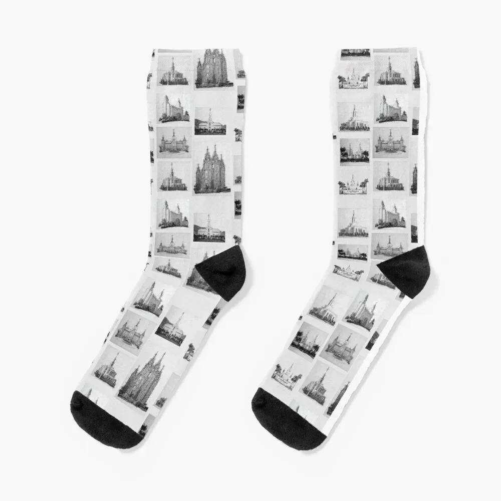 Latter-Day Saint Temples Socks moving stockings Non-slip cycling Run Socks Girl Men's