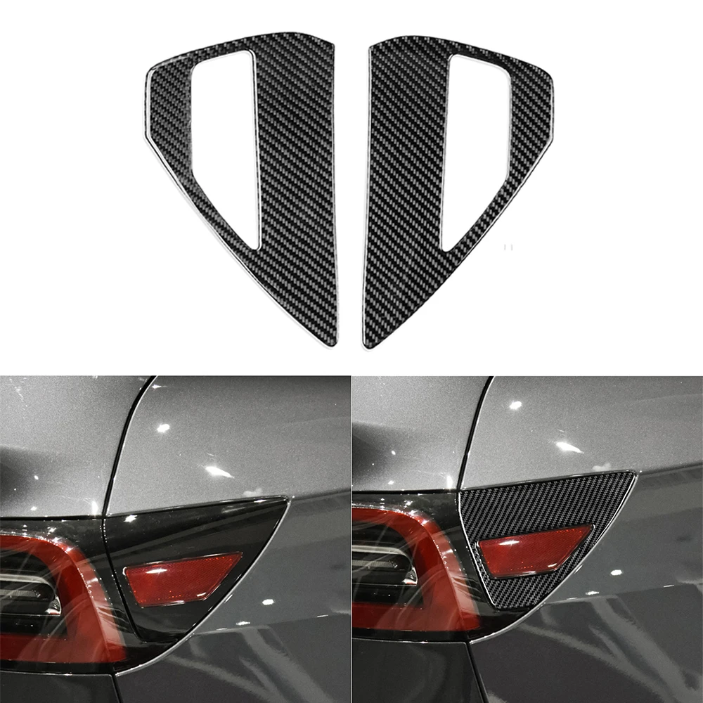 For Tesla Model Y 2020+ Model 3 2017-2022 Real Carbon Fiber Charging Port Panel Trim Cover Car Retrofitting Accessories Sticker