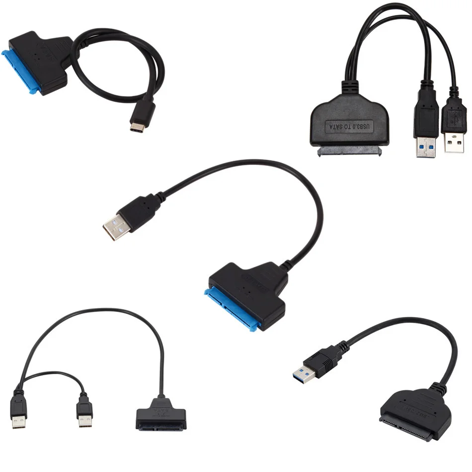 Cable USB 3 en 1 SATA a USB 3,0, adaptador de hasta 6 Gbps, compatible con disco duro externo SSD HDD de 2,5 pulgadas, 22 Pines, Sata III, A25, 2,0