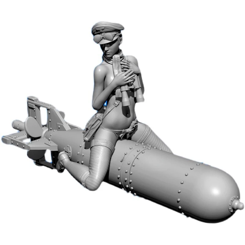 

Rocket Girl Full Resin Figure 1/24 Scale 75mm Miniatures Assembled Model Kit Unassembled Diorama and Unpainted Figurines Toys