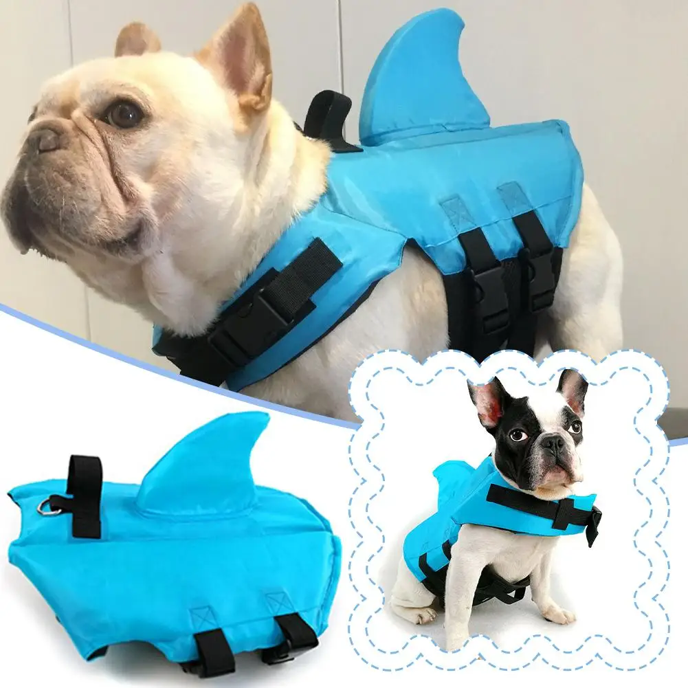 Shark Pet Life Vest Vest-style Dog Swimsuit Enhances Buoyancy And Prevents Suffocation Suitable For Large Medium And Small I2J4