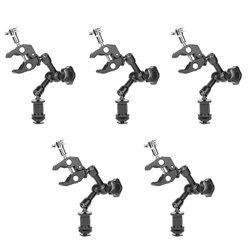 5x-magic-7-inch-articulating-friction-clamp-adjustable-rod-clamp-pliers-clip-with-1-4-inch-and-3-8-inch-thread