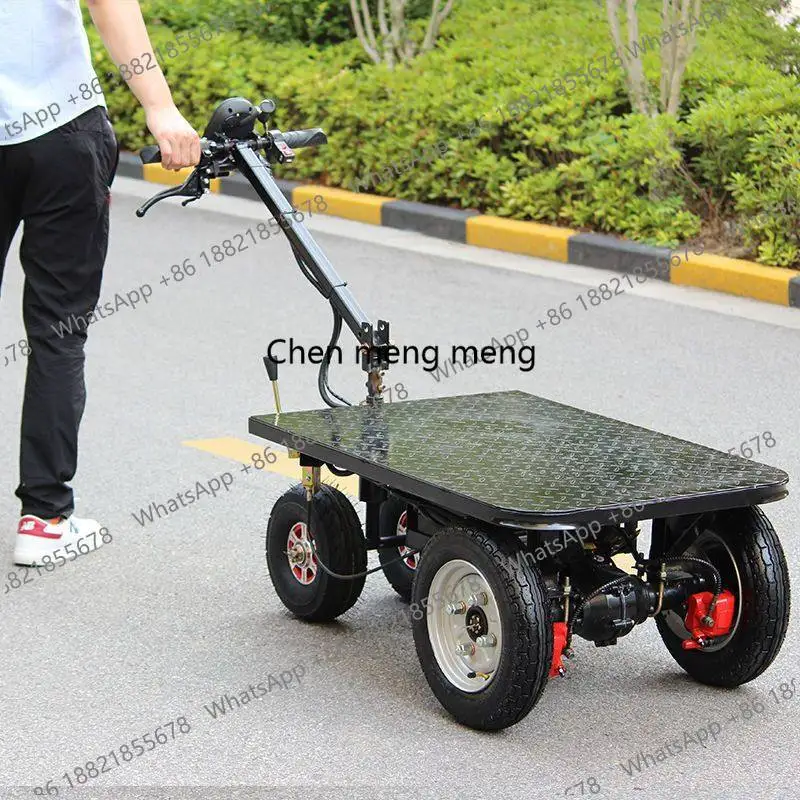 

Reverse donkey three-wheeled electric flat car pulls cement and sand climbing king pulls goods and pushes the street stall car