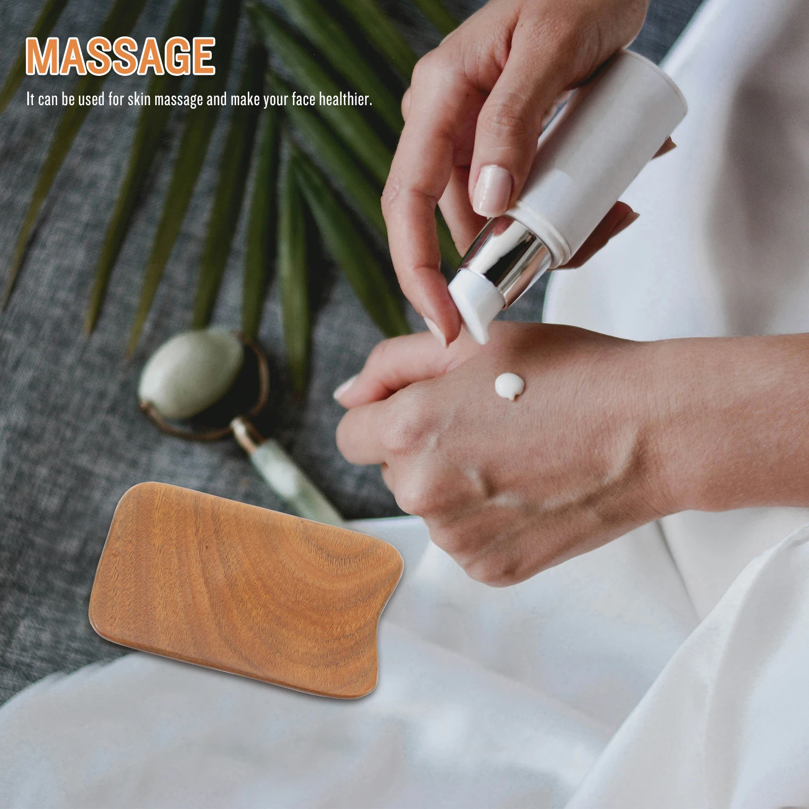 

Wood Guasha Massage Scraper Durable Compact Face Tool Portable Household Scraping Tool for Massage Skin Care and Blood