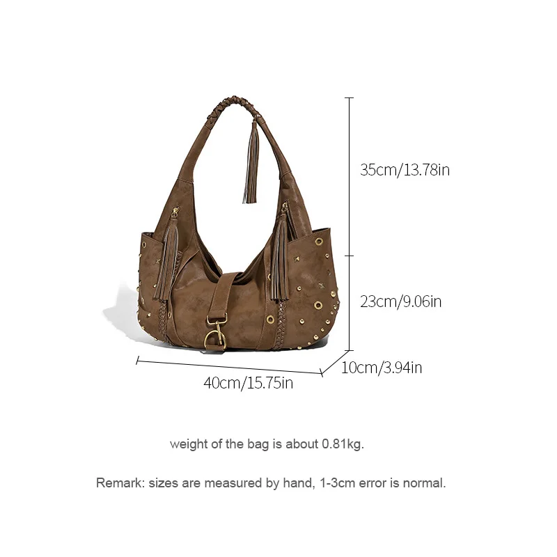 حقيبة دراجة نارية عتيقة متعددة العناصر صناعية فاسق |   2025 نمط جديد المتعثرة بو الجلود تحت الإبط حقيبة منفعل الفتيات تخفيف حمل