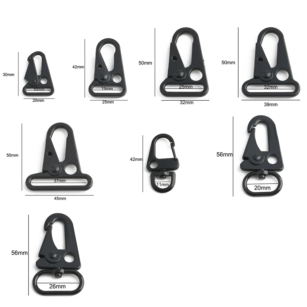 10/30/80PCS 20-38mm Metal Hawkbill Carabiner Buckle For DIY Webbing Belt Key Chain Backpack Strap Trigger Snap Hook Accessories