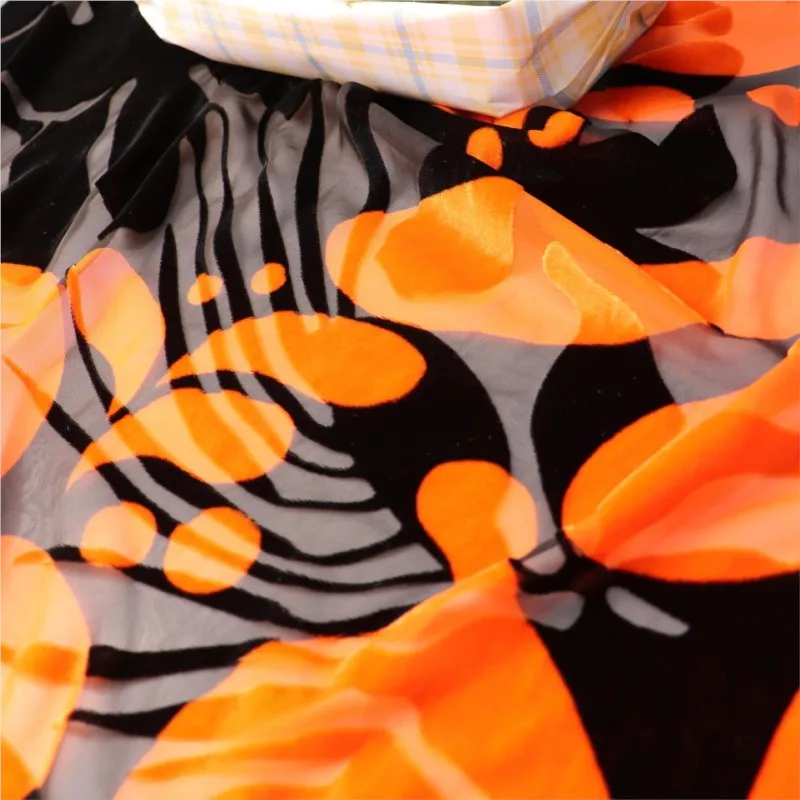 

Тканое бархатное парчовое вискозное платье с принтом в виде чонсама и сжиженной ткани