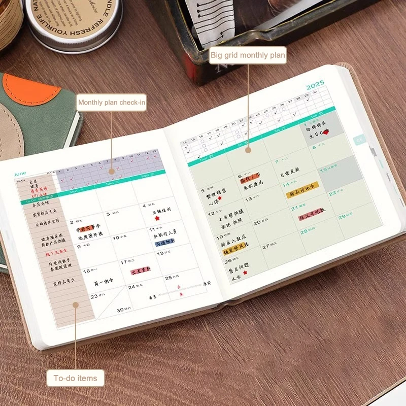 2025 Business Schedule, Small Student Daily Time Planner, Mini Record Book, Pocket Notepad, Memo, 184 Sheets