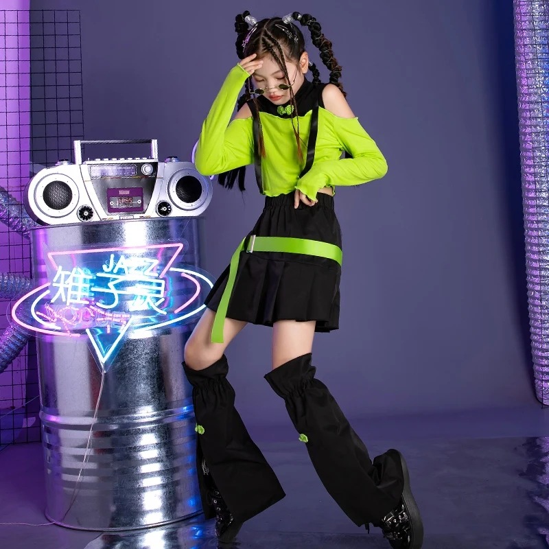 Mädchen Jazz Tanz K-Pop Kleidung Mode Kostüm Anzug Kinder Modell Laufsteg Show Satge Kostüm Hip Hop Street Dance tragen dql9374