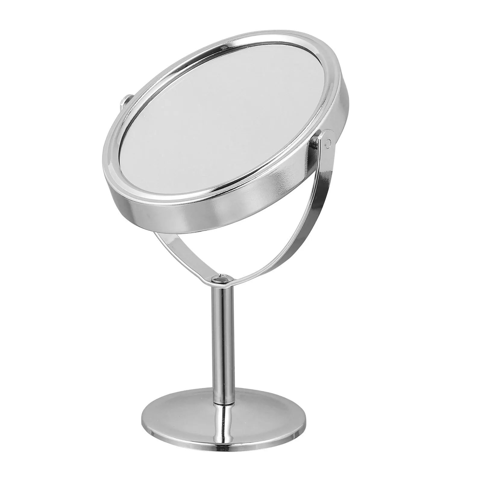 

Rotatable Silver Double Side Makeup Mirror Tabletop Swivel Magnifying Desktop Mirror for Bedroom Bathroom Vanity