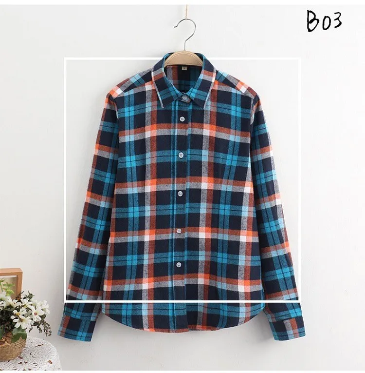 2024 New Plaid Shirt Women Long Sleeve Blouses and Tops Cotton Casual Female Flannel Shirts Red Black Check Clothes Blusas