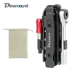 Ratchet Wrench Kit Compact Tire Pry Bar W/ 10 Bits Parts Bicycle Multi-Function Quick Repair Tools Portable Screwdriver Spanner