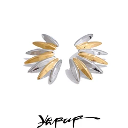 Yhpup Distinctive Smooth Stainless Steel Metal Geometric Stud Earrings 18K PVD Plated Popular Jewelry Wholesales Accessories