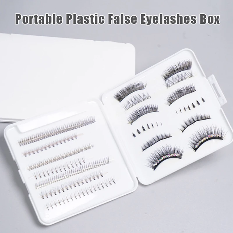 Portable Plastic False Eyelashes Box Travel Empty Lashes Holder Case Container Storage Organizer Professional Makeup Lash Suppli