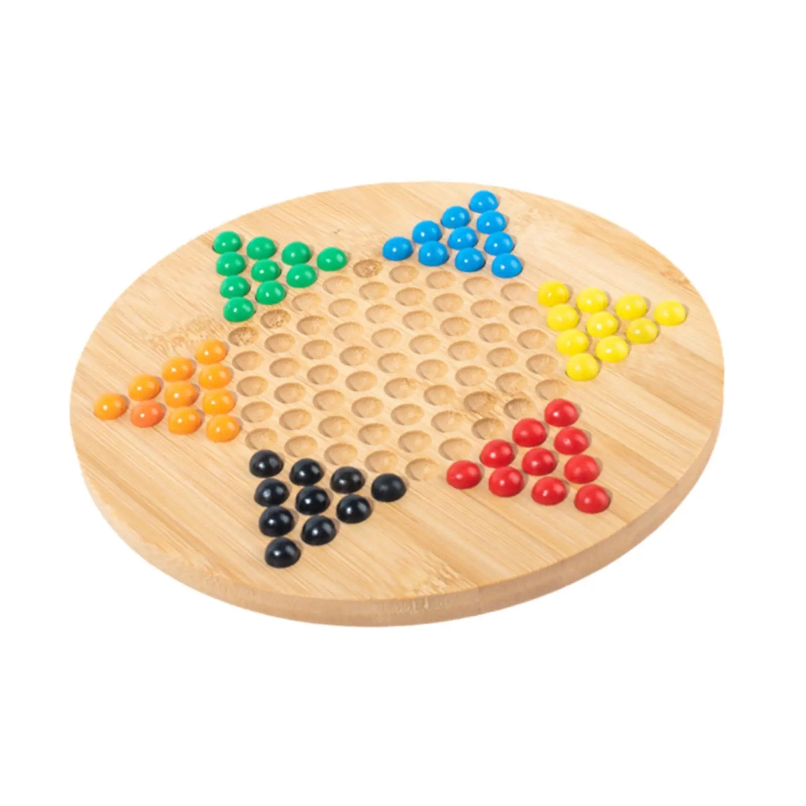 Wooden Beads Chinese Checkers Tabletop Family Board Games Accessories Clever Game for Kids Learning and Travel