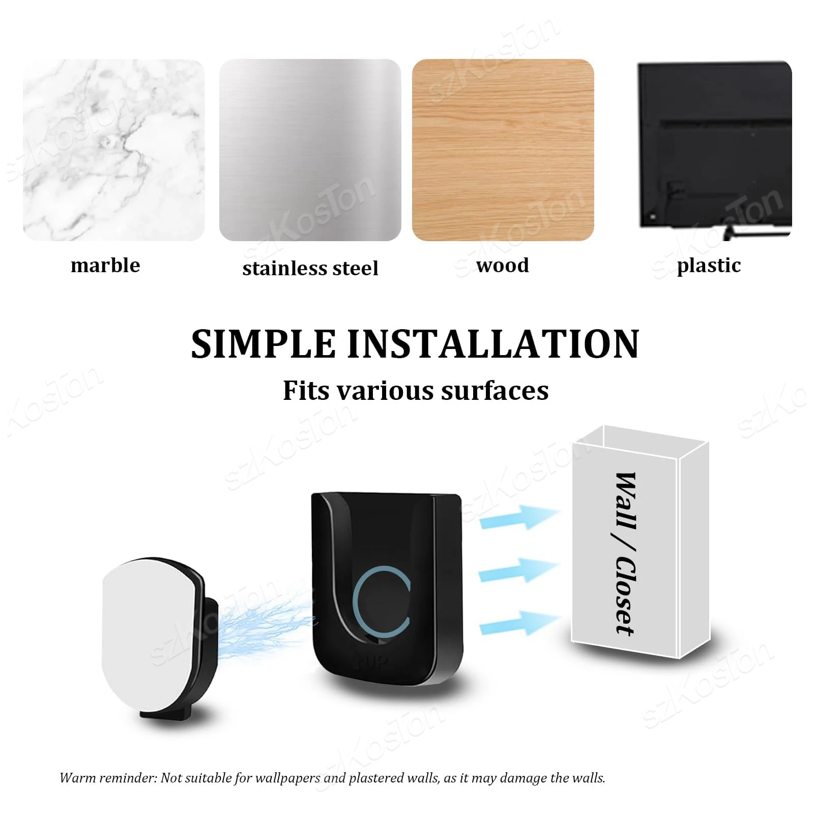 Soporte magnético para Control remoto, soporte autoadhesivo para control remoto, marco de fotos, enchufe, etc., organizador montado en la pared sin perforación