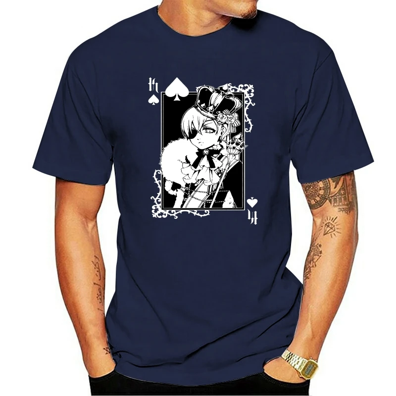 

Black Butler Ciel Phantomhive T-Shirt Homme Cotton Japan Anime Manga Kuroshitsuji Tee Shirt for Men Novelty Tshirt