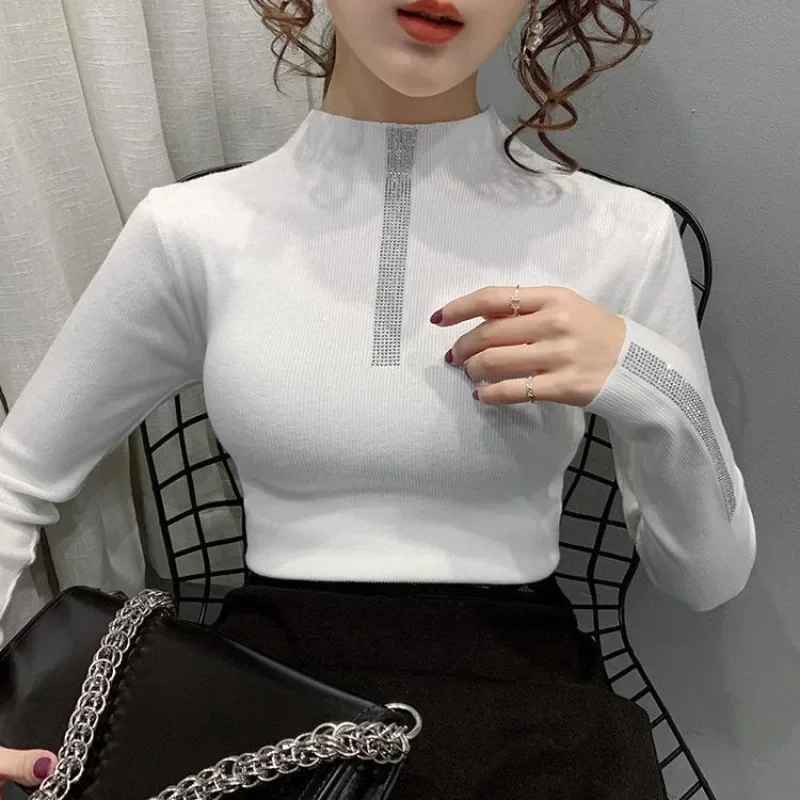 With Rhinestones Female Pullover Autumn Korean Style Sequin Hot Sale Winter Knitted Sweaters for Women Jumper Fall Attractive