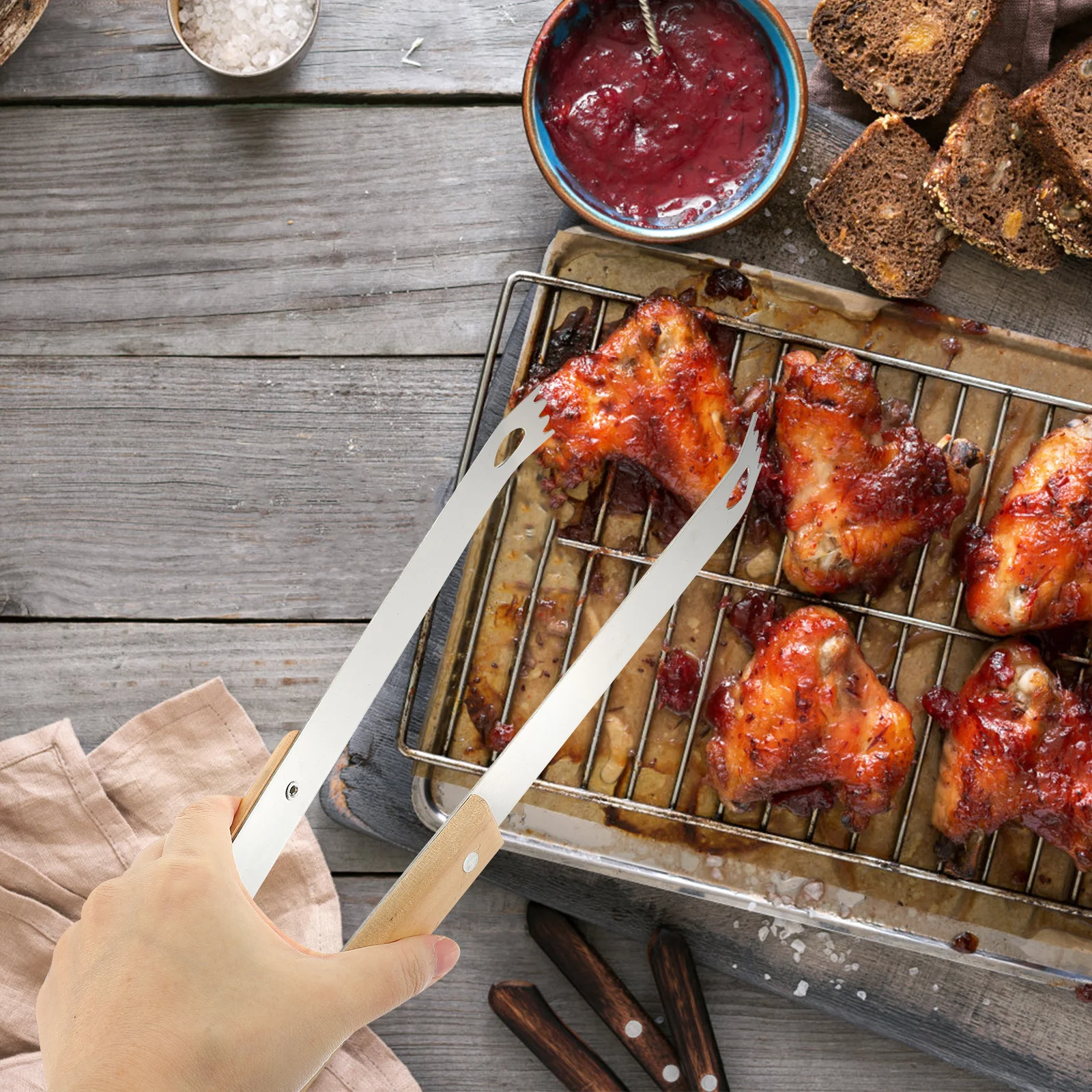 

Portable Baking Utensil Set Grill Accessories Tool Kit Grilling Utensils Bbq Stainless Steel Tools Barbecue
