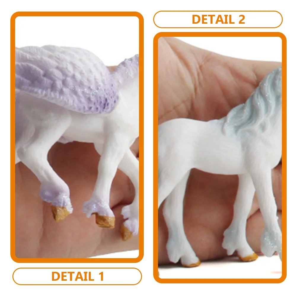 Figuras de unicornio de simulación realista, modelo de Animal simulado de plástico, modelo de unicornio Artificial, modelo de unicornio simulado, 3 uds.