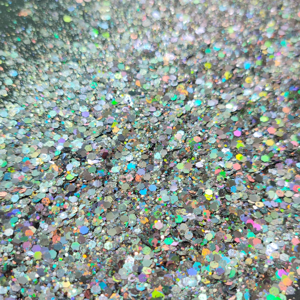 Chameleon Mix Hexágono Iridescente Prego Glitter, Gradiente, Laser, Chunky, Acrílico, PET, Jóias Fazendo, 20g por Saco