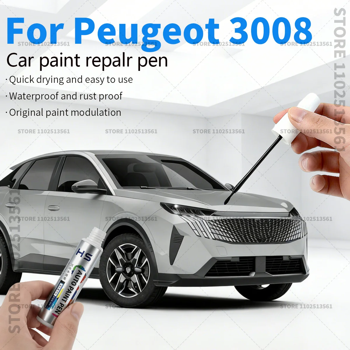 Car Paint Repair Pen Paint Scratch Repair Accessories Nera Black Pearl White Red Blue Gray For Peugeot 3008 2008-2025 T84 P84