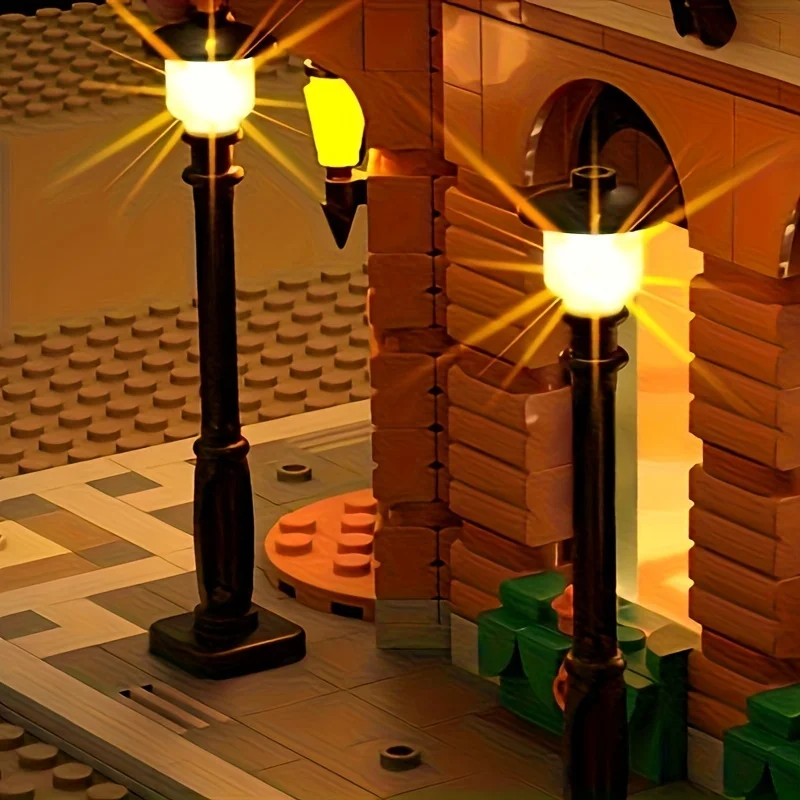 5PCS City Street Light Led Building Block Lamp MOC Compatible with Bricks Powered By USB Cable (excluding Battery)