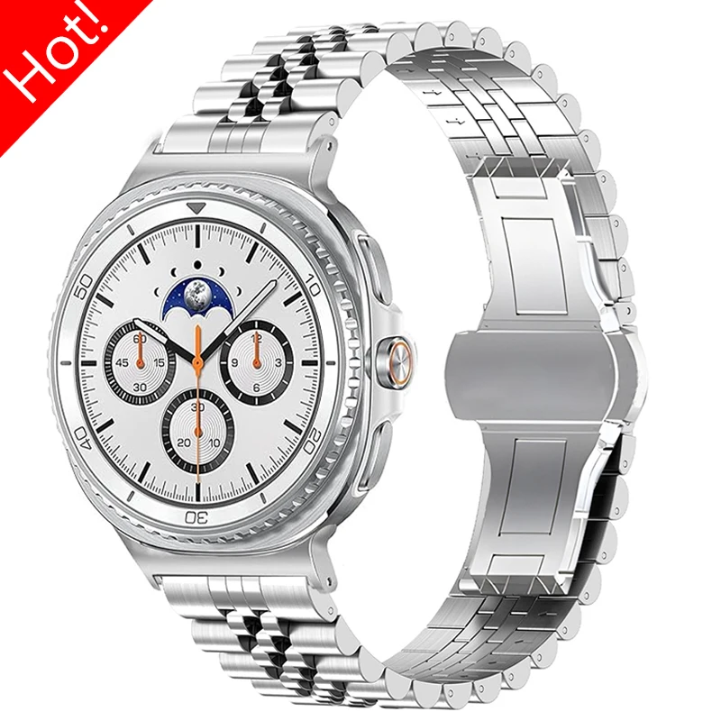 

Stainless Steel Band for Samsung Galaxy Watch 8 40/44mm 8Classic 46mm Metal Strap Wristband for Galaxy Watch Ultra 47mm Bracelet