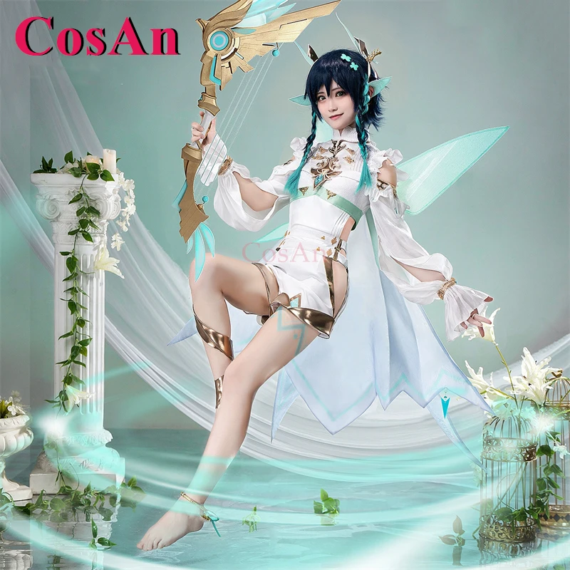 

CosAn Game Genshin Impact Venti Cosplay Costumes Little Elf Ares Armor Battle Uniform Activity Party Role Play Clothing S-XL New