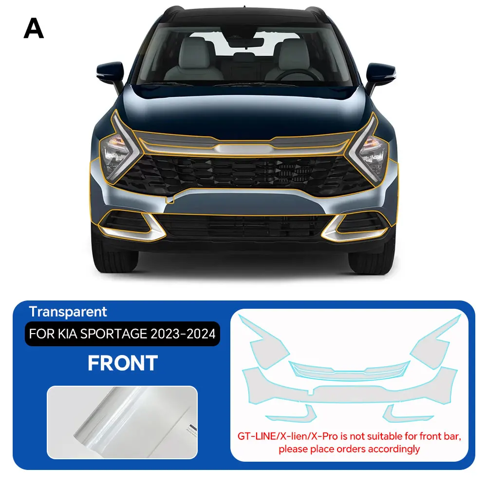 

Защитная пленка PPF 8.5 Mil для KIA Sportage 2023-2024, предварительно вырезанная, из ТПУ, прозрачная, устойчивая к царапинам, для защиты кузова