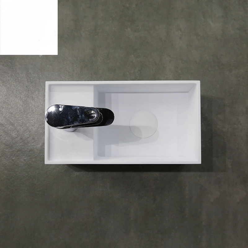 Mini Design British Style Stone Basin Wall Hung Basin With Towel Shelf Corner Wall Mount Basin