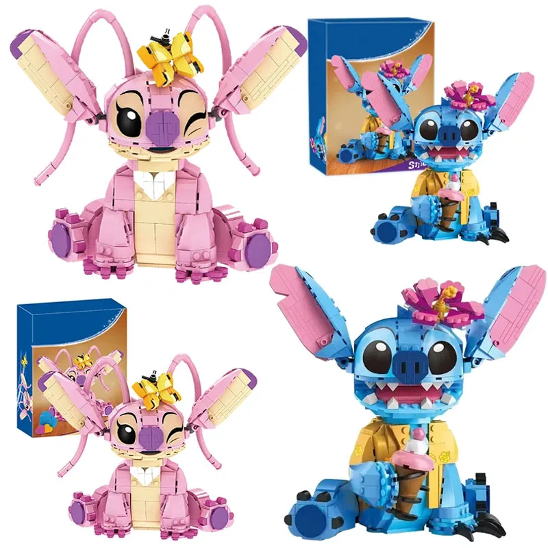 

Новые строительные блоки Stitch Angel CP 2025 — большие игрушки из мультфильмов с движущимися ушками, детский подарок в сборе для мальчиков и девочек на день рождения