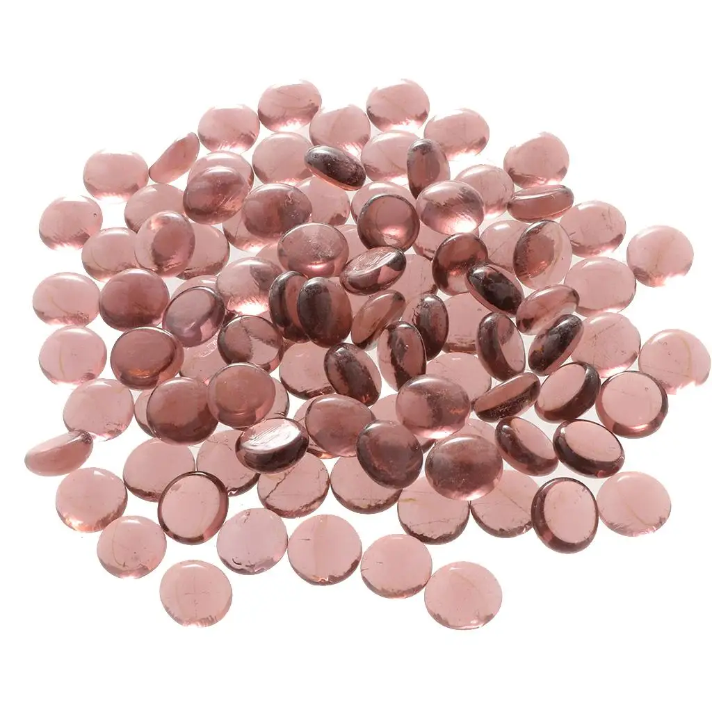 100Pcs Glass Stone Clear Marbles Fish Tank Pebbles Flat Bottom Round Top Features Decorative Centerpieces Florist Supplies