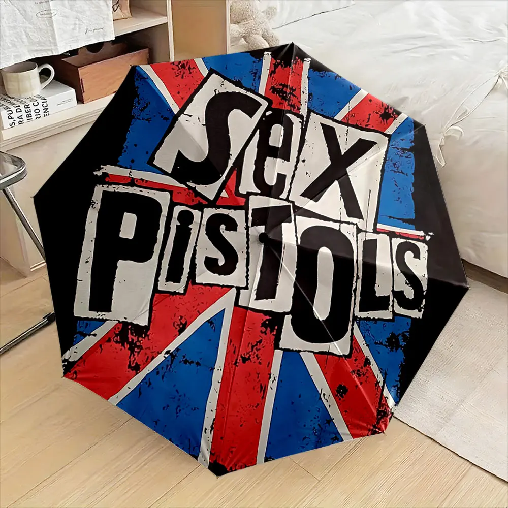 Retro Punk Style Umbrella with Union Jack Design Compact Fashion Folding Umbrella for Daily Use, Christmas Gift
