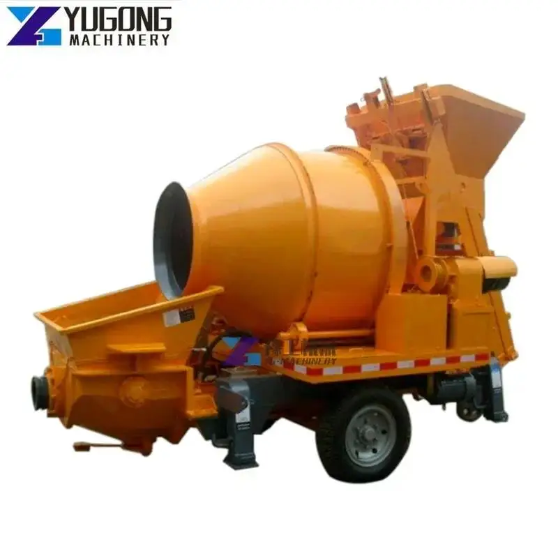 YG Electric Self-loading Mobile Concrete Mixer Concrete Mixing Pump with Trailer Mounted Concrete Mixer in Machine