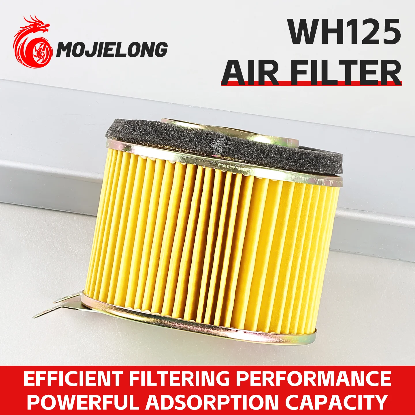 

Motorcycle air filter, suitable for Honda WH125T-2, SDH125T-22/22A, SDH125T-26, 125cc KSB, and 125cc models.