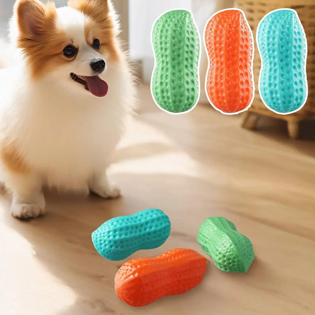 Vocal Peanut Dog Toy Dog Chewing Toy Bite-resistant Training Grinding Supplies Toy Molar Toy Pet Interactive Ball Teeth Pea E6x7