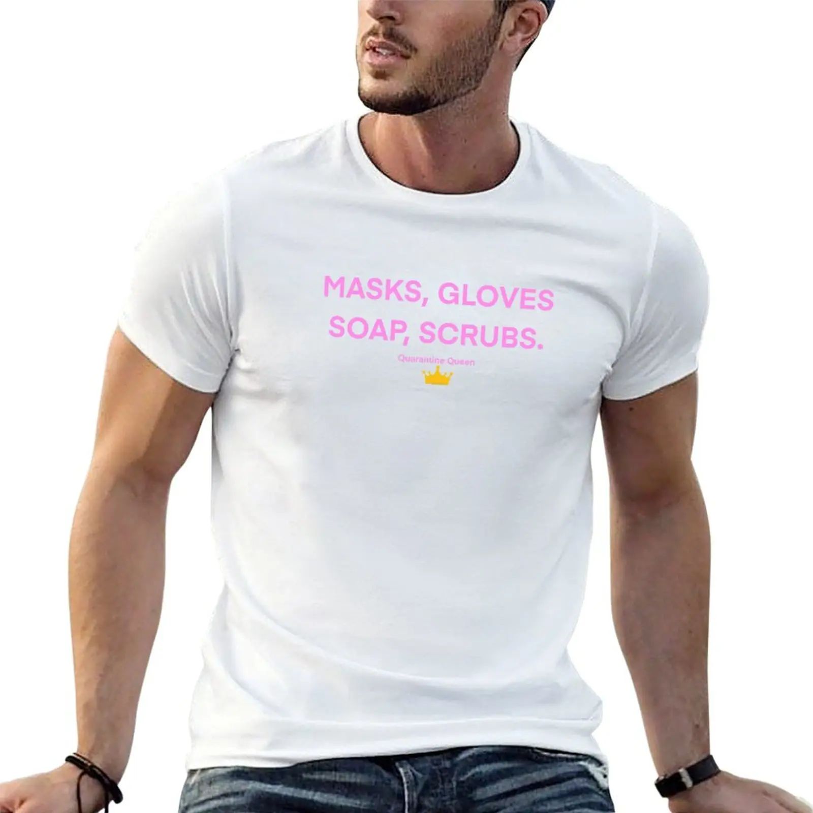 Masks, gloves, soap, scrubs. T-Shirt Big and Tall Short Sleeve Tee