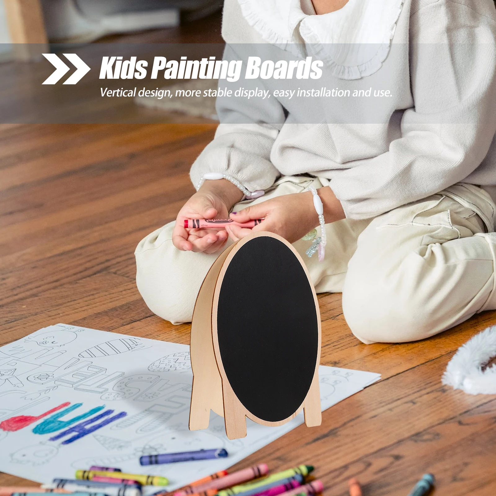 2 Pcs Welcome Children's Paintings of Small Blackboards Reusable Positive and Negative Office