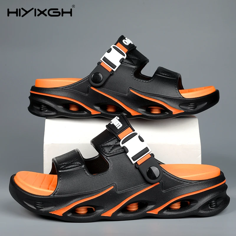 

Мужские шлепанцы, летние сандалии 2024, легкие удобные пляжные тапочки, нескользящая уличная повседневная обувь на мягкой подошве для мужчин и женщин