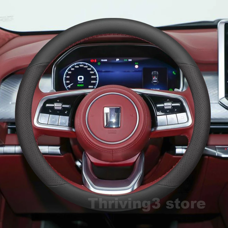 Leather Car Steering Wheel Cover For GWM TANK 700 Hi4-T Hi4-Z 300 2024-2026 Auto Steering Wheel GWM TANK 700 2025 Accessories
