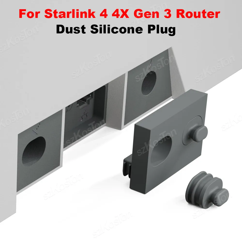For Starlink Gen 3 4 4X Router Dust Silicone Plug for Starlink Standard V3 Mesh Router Protective Plugs with Handle Grip