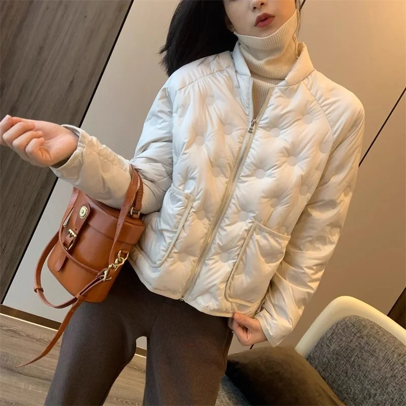 Tagkita Women's down Jaet Stand Collar Lightweight Warm White Du down Vest 90% Fill Power Autumn Winter Outerwear
