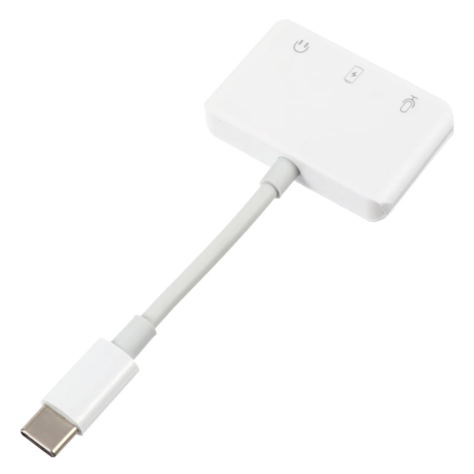 محول سماعة رأس من النوع C إلى 3.5 مم، محول متعدد لأجهزة الكمبيوتر المحمولة، مقبس صوت خارجي مدمج، محول USB