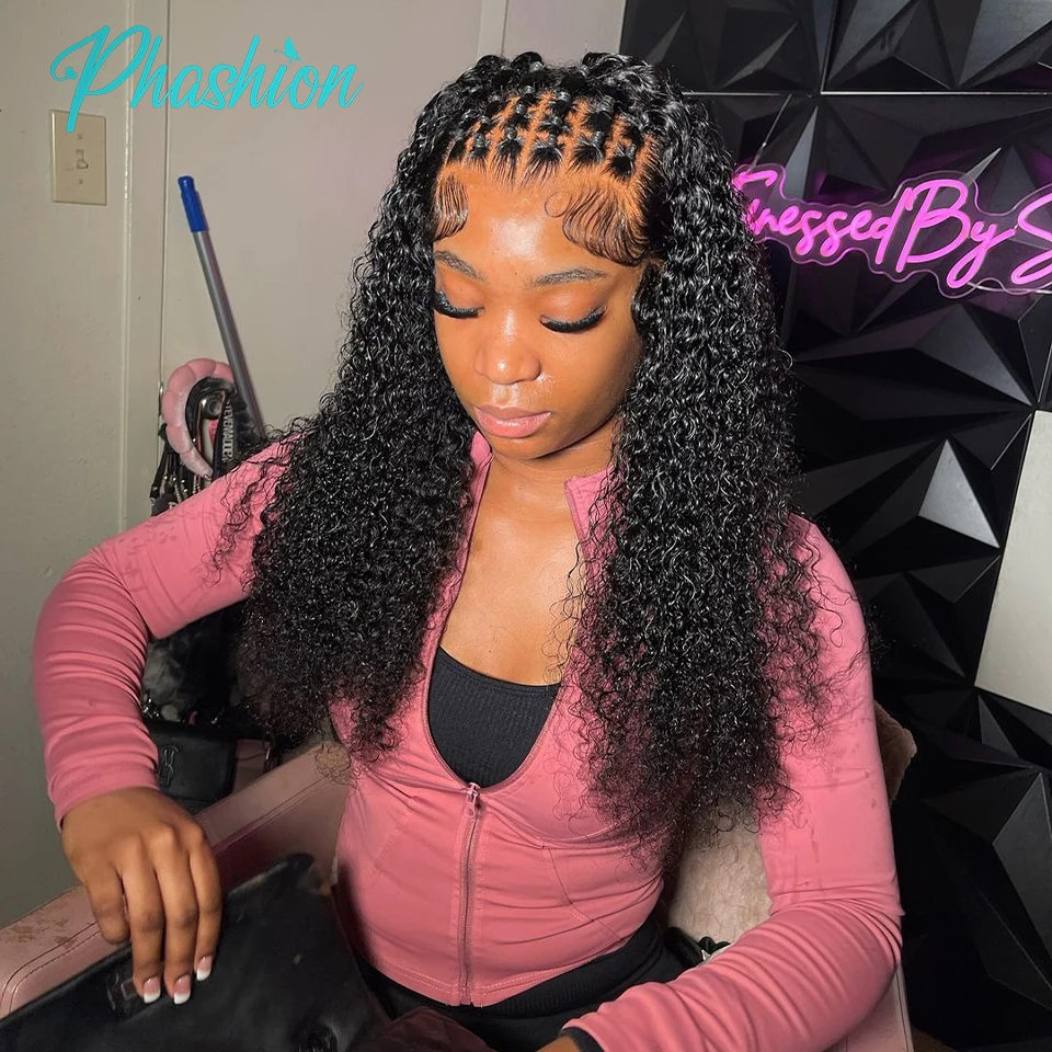 Phashion 28 30 Zoll 13x6 Lace Frontal Loose Water Curly Deep Preplucked Swiss Transparent Long Full Front Only 100 % Echthaar – Detail 7