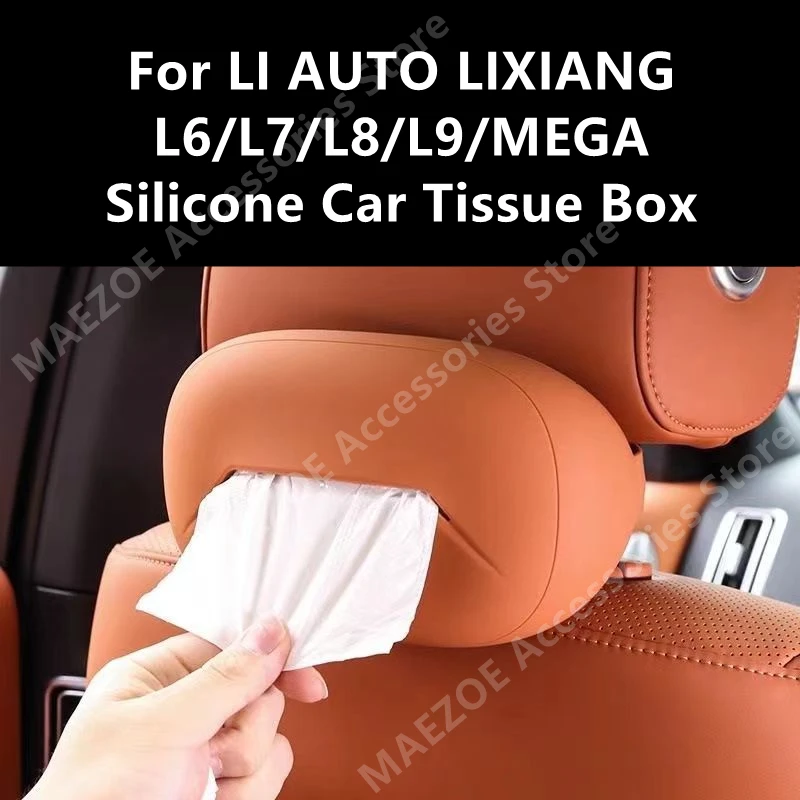 

For LI AUTO LIXIANG L6/L7/L8/L9/MEGA Silicone Car Tissue Box,Interior Storage Modification Accessories Refit