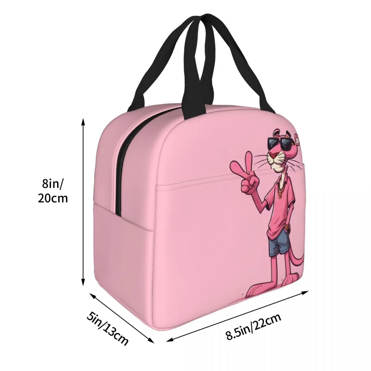 Pink Panther Pose Insulated Lunch Bag Thermal Bag Meal Container Leakproof Lunch Box Tote Girl Boy School Outdoor