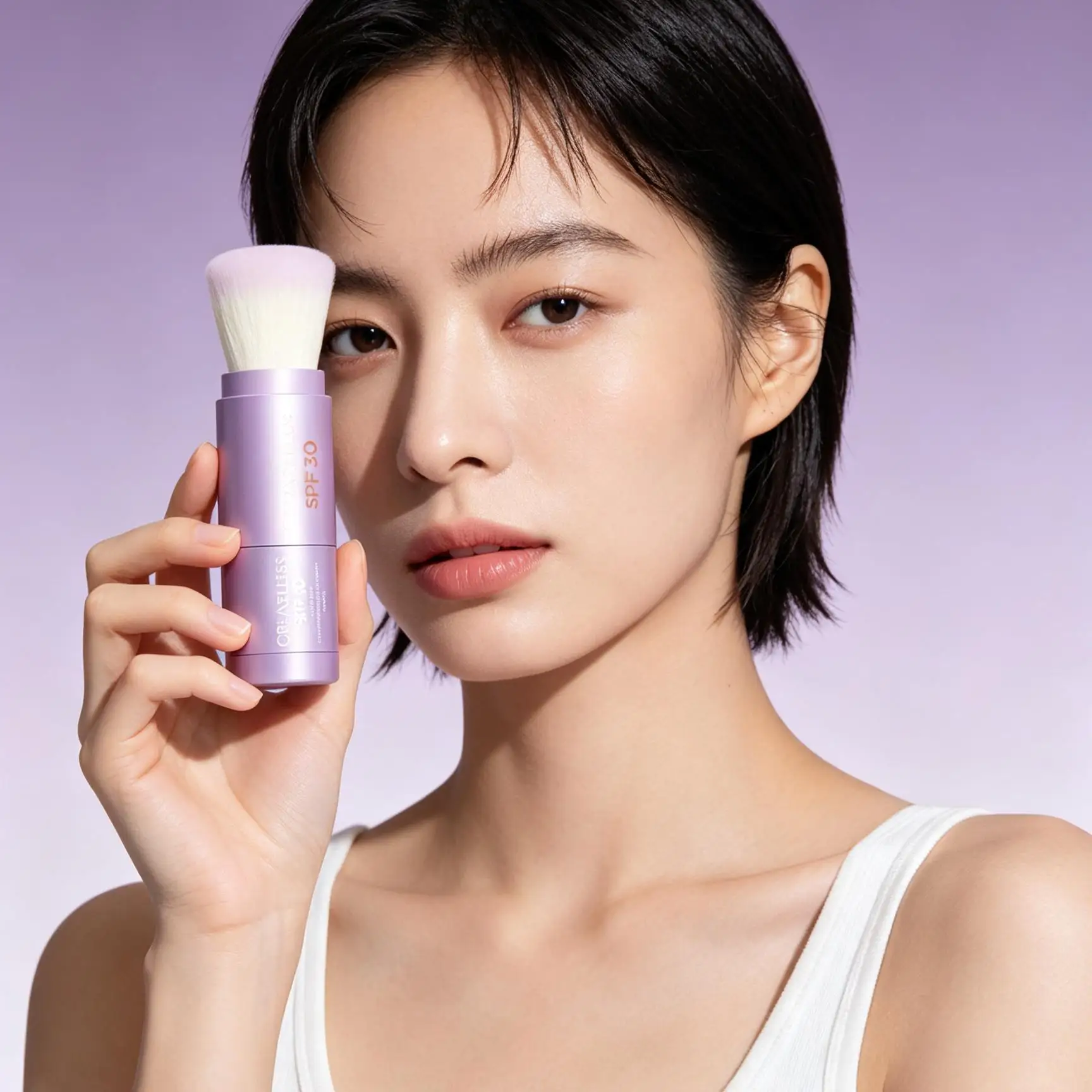 Sunscreen Powder Spf 30 Oil Absorbing Anti UV Protection Lightweight Translucent Setting Powder with Brush Loose Powder Makeup