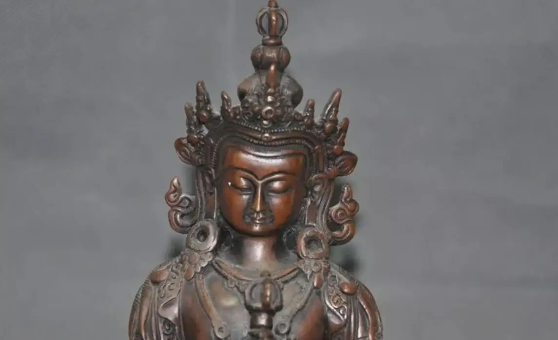 Tibet Buddhism temple bronze Vajrasattva Kwan-Yin GuanYin Buddha goddess statue