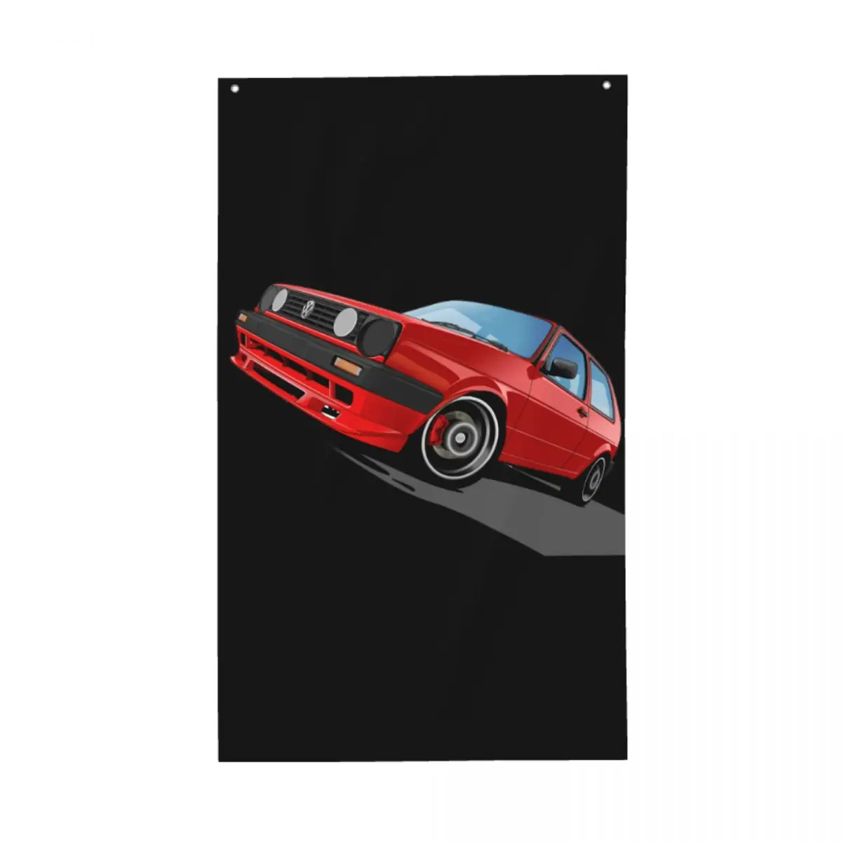 RED JDM Car 3x5ft Flag Polyester Banner 90X150cm For Decor With Four Brass Grommets